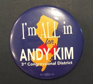 2018 Andy Kim Jersey Democrat Congress Button