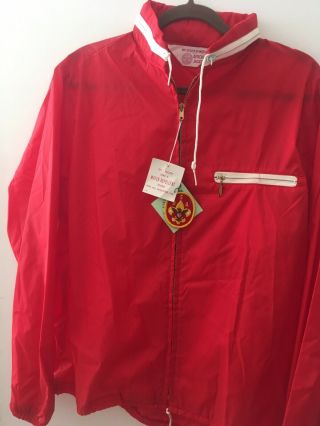 Bsa Boy Scouts Of America Vintage Nwt Red Nylon ‘sport’ Jackets L