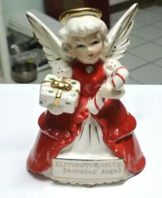 Vintage " S R " Fine Quality Zircon (prosperity) December Angel Figurine
