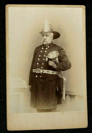 Fireman Cabinet Photo Coxsackie,  Ny Fire Department 1870 - 1880 Firefighter Chief