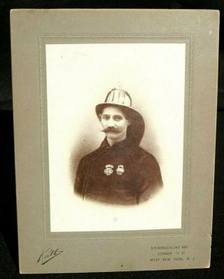 Fireman Cabinet Photo West York,  Nj Fire Department 1880 Firefighter
