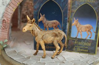 5 " Fontanini Nativity Standing Donkey - Depose Italy 1992 W/ Box & Story