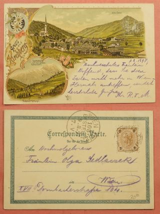 1897 Austria Gruss Aus Kirchberg Postcard