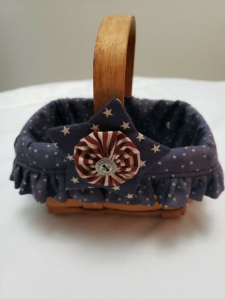 Longaberger Woven Memories Basket With American Flag Liner