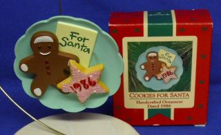Hallmark Christmas Ornament Cookies For Santa 1986 Gingerbread On Plate