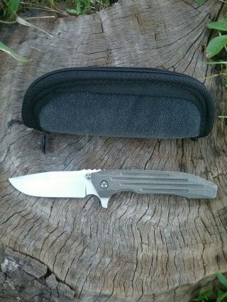 Peter Rassenti Knives Custom One Off Snafu Flipper Knife Cts - Xhp 3.  5