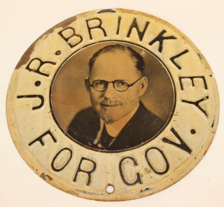 John Brinkley For Kansas Governor License Plate/tag Topper Goat Gland Doctor