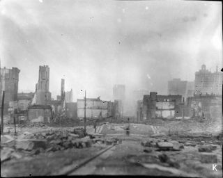 Vista Of San Francisco Ruins - 1906 Earthquake & Fire - 4x5 Film Negative