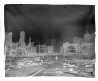 VISTA of SAN FRANCISCO RUINS - 1906 Earthquake & Fire - 4x5 Film Negative 2