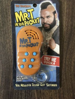 Mr.  T In Your Pocket Talking Key Chain A - Team Memorabilia 80s Novelty From 2002