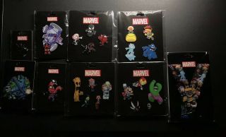 Sdcc 2019 Marvel Universe Skottie Young Pin Set Spider - Verse Spider - Man Deadpool
