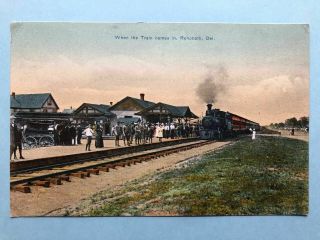 Rehoboth De Depot - Delaware - Train Station - Engine - Railroad - Rr - Wagon - Del - Crowd