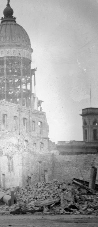 RUINS of SAN FRANCISCO CITY HALL - 1906 Earthquake & Fire - 4x5 Film Negative 5