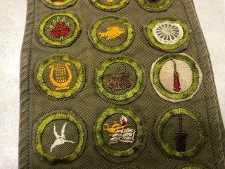 1930 ' s Boy Scout Merit Badge Sash W/39 Merit Badges 5