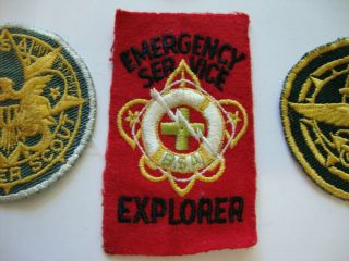 (3) Vintage Boy Scouts Explorer Patches Emergency Service,  Scout,  Wing Anchor 3