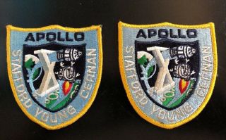 Nasa Apollo X " Post - Flight " Crew Patch Set Of 2