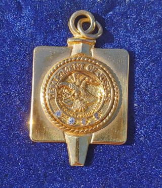 Doj Department Of Justice 40 Year Service Retirement Key 10k Solid Gold