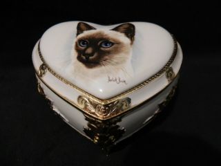 Music Box San Francisco Cats Memory Derick Bown Gift Jewelry Porcelain Hand Pain