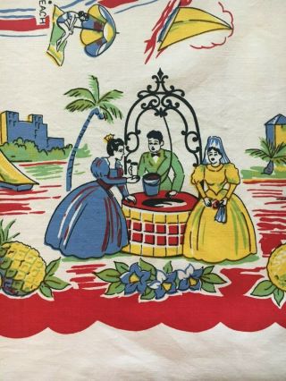 Vintage Souvenir Florida Tablecloth Pre Disney 5