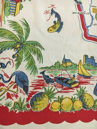Vintage Souvenir Florida Tablecloth Pre Disney 6