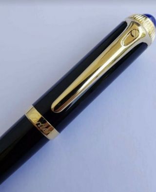 Cartier Roadster Ball Point Pen With Gold Plated Trim And Blue Cabochon Low $$ 5