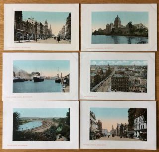Vintage Postcards,  Australia,  Melbourne,  6 Early Views,  Street Views,  River Yarra