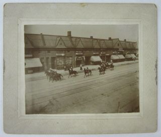 Antique Photo Detroit Michigan Mounted Police Downtown Grand River Avenue 1901