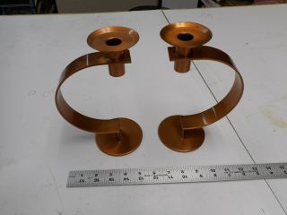 Chase,  Copper Candlesticks,  Designed By Reimann,  8 3/4 " Tall