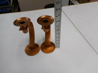 Chase,  copper candlesticks,  Designed by Reimann,  8 3/4 