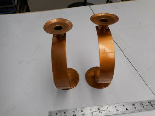 Chase,  copper candlesticks,  Designed by Reimann,  8 3/4 