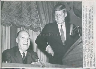 1961 President Kennedy Henry Jackson Democratic National Committee Wirephoto 6x8