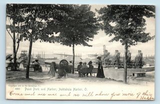 Ashtabula Harbor,  Oh - Rare C1909 Point Park Postcard - Civil War Cannons
