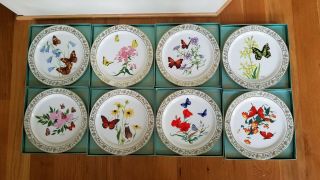 Lenox China Butterflies & Flowers Collector Plates - Entire Series - 8 Plates