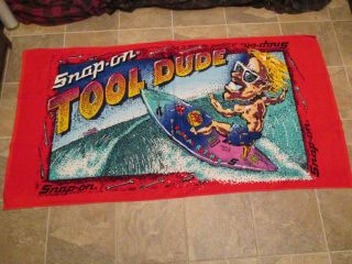 Large Snap On Beach Towel Vintage Nos Old Stock Surfing Snap On Tools