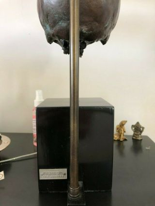 2 Blackman Cruz Bronze Skull Table Lamps