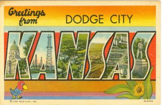 Dodge City,  Ksa Big Letter Greetings From Dodge City