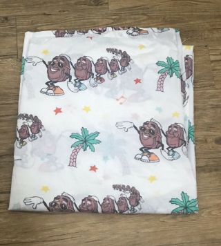 Vintage California Raisins 1988 Bed Sheets Full/ Queen Fitted And Flat Sheet