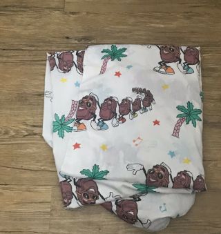 Vintage California Raisins 1988 Bed Sheets Full/ Queen Fitted And Flat Sheet 4