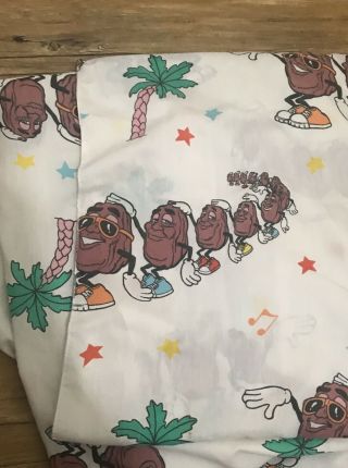 Vintage California Raisins 1988 Bed Sheets Full/ Queen Fitted And Flat Sheet 5