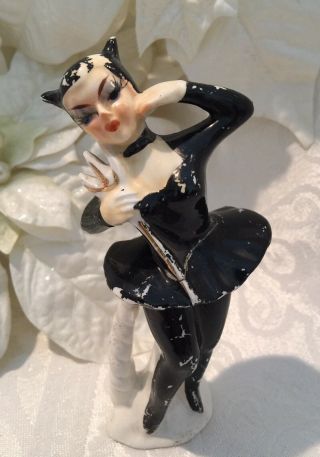 Vintage Devil Girl Salt Shaker Ballerina Pixie Figure Figurine Japan 5”