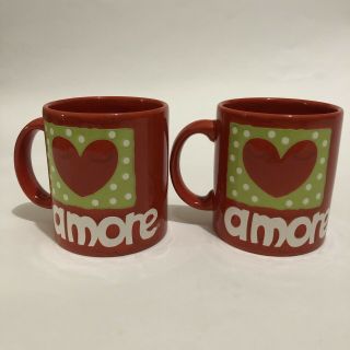 2 Waechtersbach Amore Hearts Coffee Mugs Germany