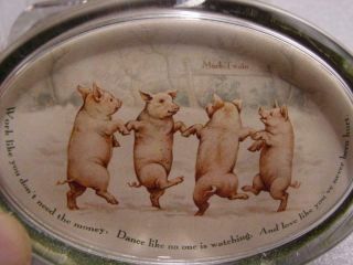 Antique Group Of 3 Glass Advertising Paperweights Mark Twain Norfolk Va. ,