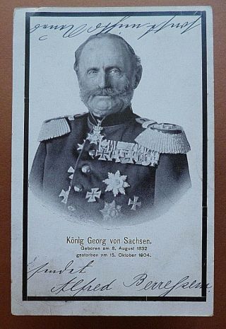 Oct.  22,  1904 In Memoriam Postcard  Konig Georg Von Sachsen  Chemnitz,  Germany