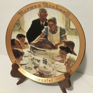 Bradford Exchange Norman Rockwell Plate Stamps Freedom From Want