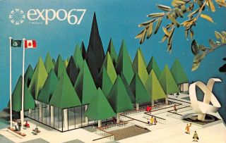C21 - 9680,  Expo67 Paper Pavilion,  Montreal Canada.  Postcard.