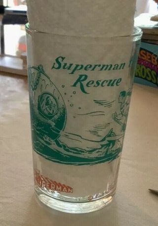Vintage 1964 " Superman To The Rescue " Polaner Glass 4 - 1/4 "