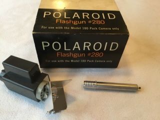 Polaroid Model 280 Flash Gun Land Camera Model 180 Pack Camera Rare