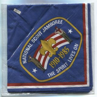 Bsa National Jamboree 1910 - 1985 Scout Neckerchief - With Tag In Bag - Fold