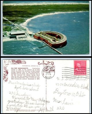 Mississippi Postcard Old Fort Massachusetts K52
