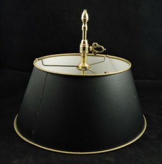 BALDWIN Brass Serpentine Bouillotte Table Lamp w/ French Horns and Shad 6